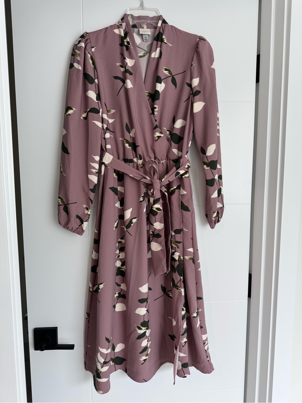 Women's Floral Wrap Dress with Tie Waist